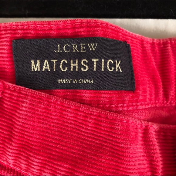 Retro J. Crew Red Corduroy Pants Matchstick Slim Fit Low Rise Size 33 - Picture 6 of 6